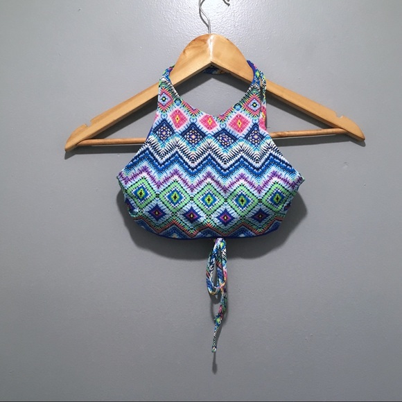 TiniBikini Reversible Blue 2 Piece Halter Bikini - Picture 2 of 8